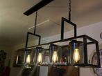 Industri
el Hanglamp met Glazen Details, Ophalen of Verzenden, Nieuw, Glas, 75 cm of meer
