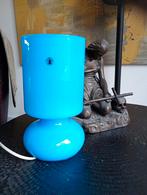 Blauwe glazen tafellamp, 50 tot 75 cm, Ophalen of Verzenden, Modern, Glas