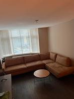 Hoekbank, Huis en Inrichting, Banken | Bankstellen, Hoekbank, 300 cm of meer, Cognac leder look, Ophalen of Verzenden