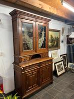 Antieke buffetkast met glazen deuren, Glas, Gebruikt, 25 tot 50 cm, Antiek