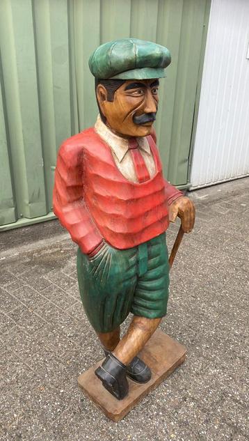 Houten Beeld Golfer - 130cm beschikbaar voor biedingen