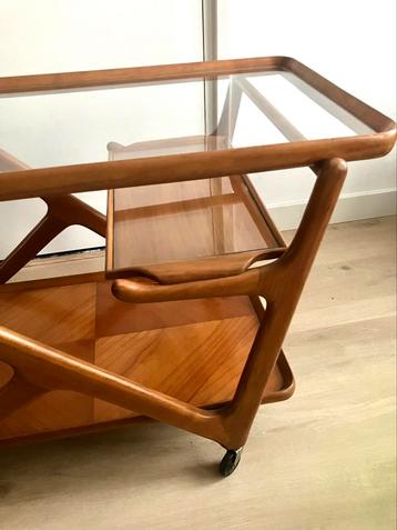 Vintage Trolley Serveerwagen Cesare Lacca voor Cassina Italy beschikbaar voor biedingen
