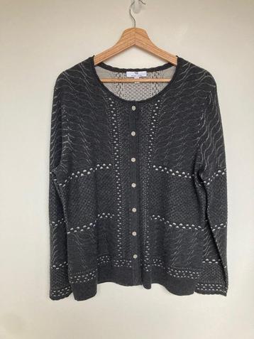Peter Hahn grijs creme vest van merinowol print maat 44 beschikbaar voor biedingen