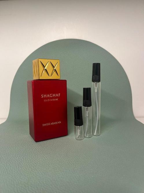 Swiss Arabian Shagaf Oud ahmar Sample Decant Parfum Tester, Sieraden, Tassen en Uiterlijk, Uiterlijk | Parfum, Zo goed als nieuw