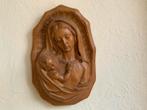 Houten Maria met Kind Reliëf, Ophalen of Verzenden