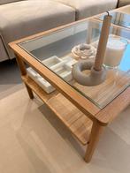 Salontafel 120 cm - Eikenhout en Glas, Huis en Inrichting, Ophalen, 100 tot 150 cm, Eikenhout, 50 tot 100 cm