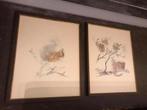 Mads Stage gesigneerde eekhoorn en Hasselmus 29 x 35,5 cm, Antiek en Kunst, Ophalen of Verzenden