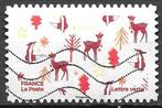 Frankrijk:  kerstzegel (7) uit 2021, Ophalen of Verzenden, Gestempeld