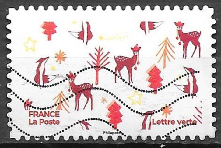Frankrijk:  kerstzegel (7) uit 2021, Postzegels en Munten, Postzegels | Europa | Frankrijk, Gestempeld, Ophalen of Verzenden