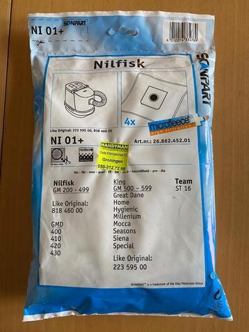 stofzuigerzakken Nilfisk, Scanpart N101 4 stuks, nieuw € 5, beschikbaar voor biedingen