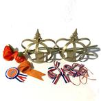 KONINGSDAG decoratie kroon oranje papaver en linten, Versiering, Gebruikt, Ophalen of Verzenden, Oranje of Koningsdag