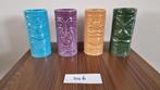 Tiki bekers 4 stuks, Huis en Inrichting, Glas of Glazen, Ophalen of Verzenden, Zo goed als nieuw, Overige stijlen