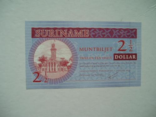 1394. Suriname, 2 1/2 dollars 2004 UNC., Postzegels en Munten, Bankbiljetten | Amerika, Los biljet, Zuid-Amerika, Verzenden