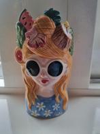 Vrolijke Mica Decorations Bloempot - Meisje met Fruit, Ophalen, Porselein of Keramiek, Schaal, Zo goed als nieuw