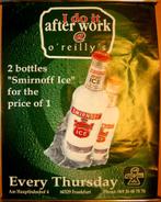 POSTER - reclame van ierse pub o'reilly's smirnoff ice 60x89, Verzamelen, Posters, Reclame, Gebruikt, Ophalen of Verzenden, A1 t/m A3