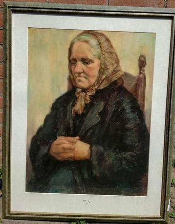 Cl.Menheer Portret van een oma, 1940 olieverf op karton beschikbaar voor biedingen