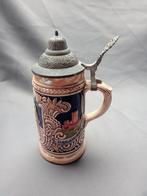 Vintage Bierpul met Tinnen Deksel, Antiek en Kunst, Antiek | Keramiek en Aardewerk, Ophalen of Verzenden