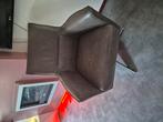 Leren taupe kleurige draai fauteuil, Ophalen of Verzenden, Zo goed als nieuw, 75 tot 100 cm, 50 tot 75 cm