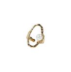 Ring Parel Stainless Steel Goudkleurig, IJzer of Staal, Nieuw, Ophalen of Verzenden, Dame