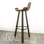 Vintage Spaanse Brutalist kruk, hout metaal, barkruk, Ophalen, Gebruikt, -, -