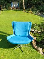 Fauteuil, relax stoel, groen/blauw van stof en draaibaar., Gebruikt, 75 tot 100 cm, Ophalen of Verzenden, Stof