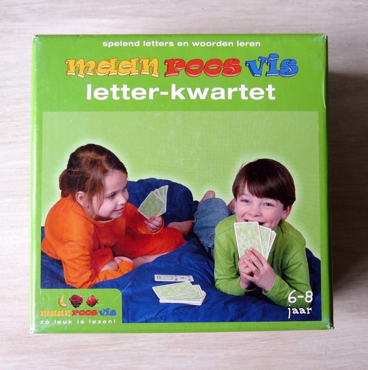 Maan roos vis letterkwartet, Kinderen en Baby's, Speelgoed | Educatief en Creatief, Zo goed als nieuw, Taal en Lezen, Ophalen of Verzenden