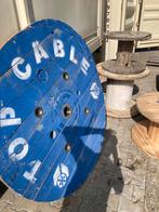 Grote blauwe haspel wielen., Tuin en Terras, Ophalen of Verzenden, Zo goed als nieuw, Rond, Hout