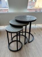 3 Bijzettafels metal, Ophalen, Minder dan 55 cm, Gebruikt, Metaal of Aluminium