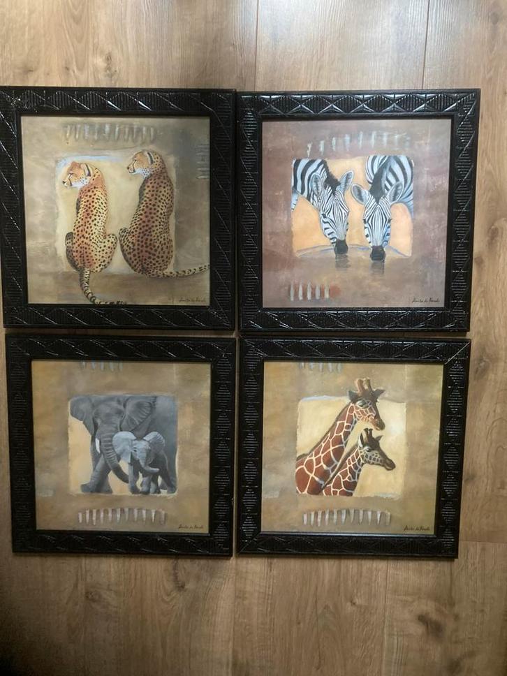 Afrikaanse Dieren Kunst aan de Muur, Antiek en Kunst, Kunst | Tekeningen en Foto's, Ophalen of Verzenden
