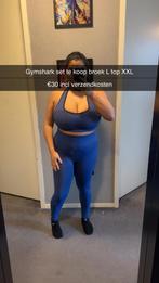 Gymshark sport set broek L, top XXL, Kleding | Dames, Blauw, Maat 42/44 (L), Ophalen of Verzenden, Fitness of Aerobics