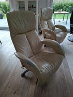 Jori Leer Relax Fauteuil.  Werkt prima beige creme kleur, Ophalen, Gebruikt, 75 tot 100 cm, Modern