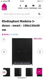 Zwarte kledingkast, Huis en Inrichting, Kasten | Kledingkasten, Ophalen, Gebruikt, 100 tot 150 cm, 150 tot 200 cm