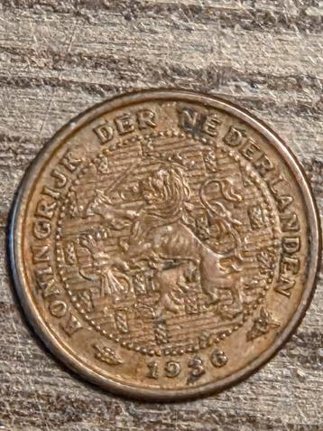 1936 Nederland ½ Cent - Wilhelmina beschikbaar voor biedingen