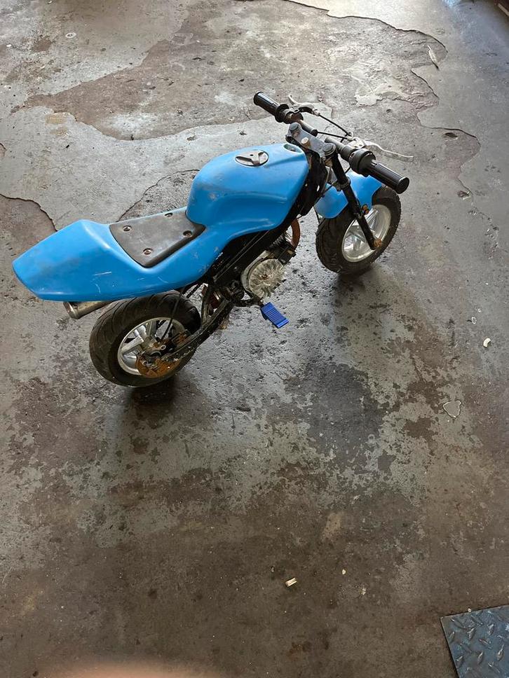 Blauwe Pitbike - Opknapper, Fietsen en Brommers, Minibikes, Midibikes en Pitbikes, Gebruikt, Pitbike, Ophalen