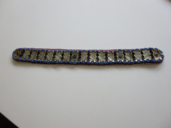 vintage oosterse ceintuur met zilver, kraaltjes en stof, Antiek en Kunst, Kunst | Niet-Westerse kunst, Verzenden