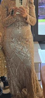 Goud galajurk, Kleding | Dames, Gelegenheidskleding, Ophalen of Verzenden, Zo goed als nieuw, Maat 38/40 (M), Galajurk