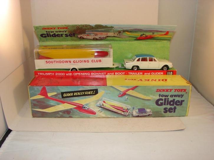 Zeldzame complete Dinky toy 118 glider set in doos uit 1967, Hobby en Vrije tijd, Modelauto's | 1:43, Nieuw, Auto, Dinky Toys