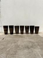 Antieke gegraveerde lassi bekers uit India – messing, Ophalen of Verzenden, Brons