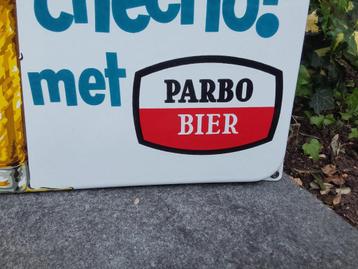 Emaille Bord reclamebord PARBO BIER beschikbaar voor biedingen
