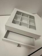 Witte houten sieradendoos met lade, Huis en Inrichting, Woonaccessoires | Kisten, Ophalen, Overige houtsoorten