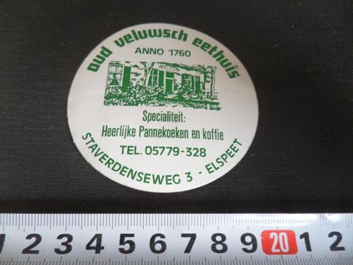 sticker elspeet oud veluwsch eethuis pannekoeken en koffie, Verzamelen, Stickers, Zo goed als nieuw, Bedrijf of Vereniging, Ophalen