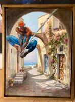 Spider-Man Olieverf Schilderij - Gesigneerd, Antiek en Kunst, Kunst | Schilderijen | Modern, Ophalen of Verzenden
