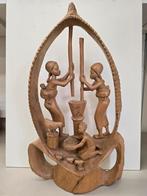 Gesneden houten werkende vrouwen met kinderen. H 58 cm, Ophalen of Verzenden