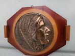 Religieuze koperen plaquette jaren '30, Antiek en Kunst, Antiek | Koper en Brons, Ophalen of Verzenden