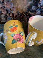 Pip Studio Blushing Bird Geel Theebekers (2), Huis en Inrichting, Keuken | Servies, Ophalen of Verzenden, Zo goed als nieuw, Overige stijlen