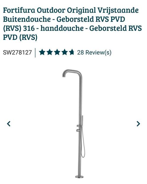 Buitendouche geborsteld RVS+ handdouche., Doe-het-zelf en Verbouw, Sanitair, Zo goed als nieuw, Douche, Rvs, Ophalen