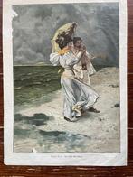 prent Ewald Thiel Das letzte Streichholz 1900, Gebruikt, Voor 1940, Prent, Buitenland