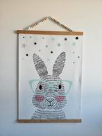 Konijn Print met Houten Frame magneet, Ophalen, Minder dan 50 cm, Zo goed als nieuw, Foto of Poster