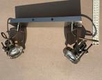 Plafondspot. 2 spots Halogeen RVS. Stoer!, Huis en Inrichting, Lampen | Plafondlampen, Ophalen, Zo goed als nieuw, Metaal, Industrieel en modern