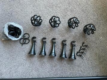 Complete Gordijnroede Set Decomode Zwart beschikbaar voor biedingen